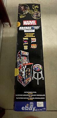 (1) Arcade1UP Marvel vs Capcom Arcade With 5 Games In 1, Riser/Stool/Lit Marquee