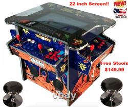 4 PLAYER Cocktail Arcade Machine2475 Classic Games 158LB + 2 STOOLS NEW