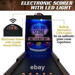 84 Inch Light Up Roll & Score Arcade Gaming Room Skee Ball Auto Ball Return New
