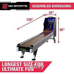 Arcade Skeeball 10' Game Room Table With LED Scorer, Lights, Real Sound Effects
