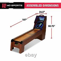Arcade Skeeball 9' Game Room Table with LED Scorer, Lights, and Sound Effects
