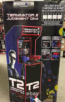 Arcade1UP Terminator 2 Judgment Day Arcade with Riser and Lit Marquee NEW