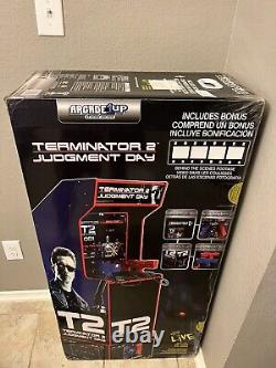Arcade1UP Terminator 2 Judgment Day with Riser and Lit Marquee Game Machine NEW