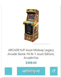 Arcade1Up Joust (New In Box) 14 games with riser and light-up marquee