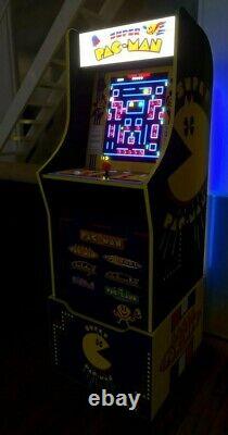 Arcade1Up Super Pac-Man Mini Arcade Game Cabinet Bundle, 7 Games In 1, w Riser