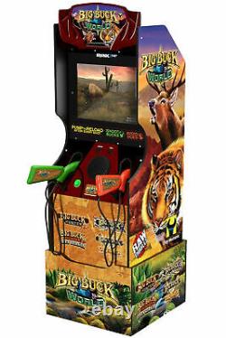 Arcade1up Big Buck Shooting Game Riser Light Up Marquee Retro Shooter Arcade Cab