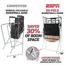 Basketball Arcade ESPN Hoops Game 2-Player EZ-Fold LED Score Sturdy Easy Storage