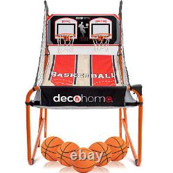 Deco Home Indoor Basketball Arcade Game, 1-4 Player, LED Scoreboard with 8 Games