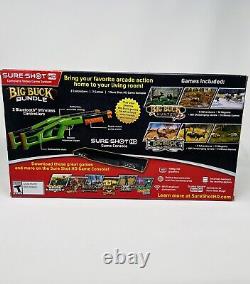 NIB Big Buck Hunter Pro + Safari Bundle Plug & Play TV Arcade Game Guns +Console