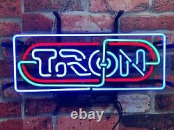 New TRON Video Game Room Arcade Lamp Neon Light Sign 17x8 Wall Room Real Glass