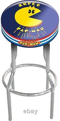 Super Pac-Man Adjustable Height Bar Stool Arcade Game Barstool Seat Chair NEW