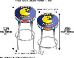 Super Pac-Man Adjustable Height Bar Stool Arcade Game Barstool Seat Chair NEW