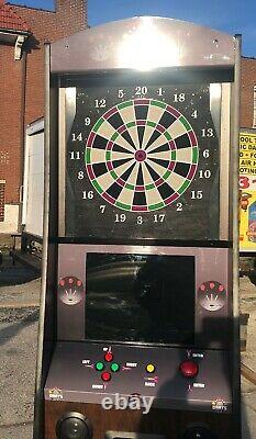 Take Aim Coin Op Dart Board With Internet for commercial & home, wood grain-New
