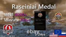 World of Tanks Raseiniai Medal 4000+ WN8 70% Winrate 5 Days (WOT)